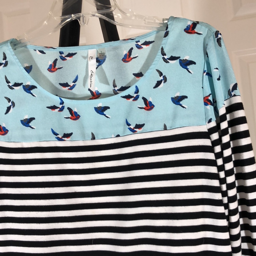 NY Collection Striped and Patterned Top - Picture 2 of 5
